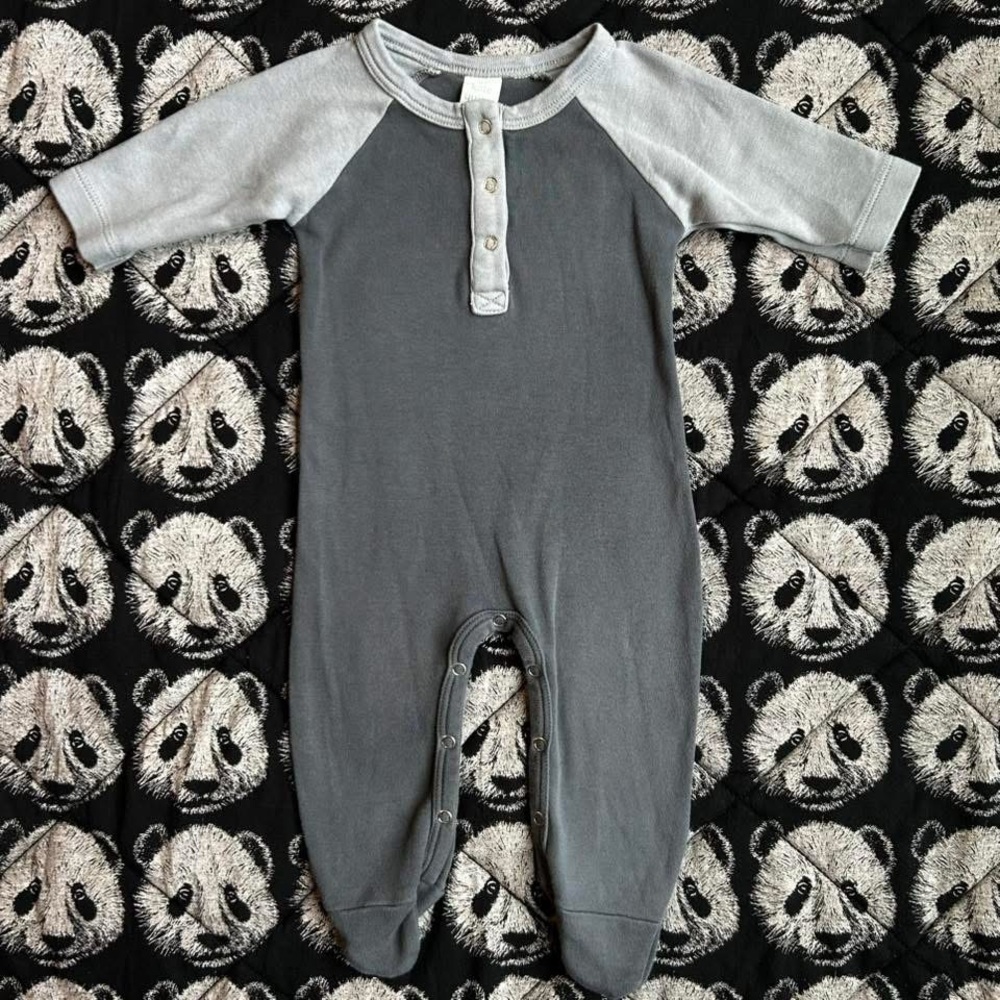 Kate Quinn Gray and Light Gray Baby footie